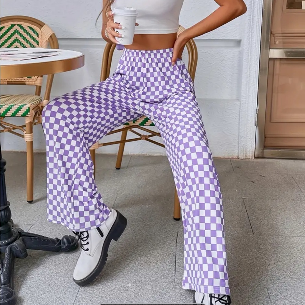 Purple Checkered Pants